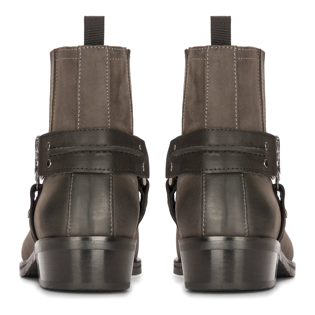 Mens Western Cowboy Black Boot Vintage Square Toe Country Hunting Hiking Real Leather Riding Bikers