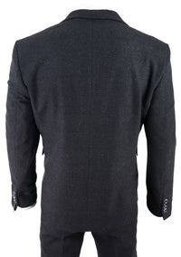 Men's Black Glen Check 3 Piece Suit