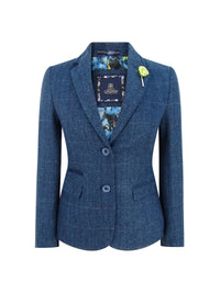 Ladies Blue Tweed Formal Blazer