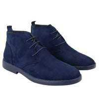 Mens's Chukka Desert Lace Up Navy Ankle Boots