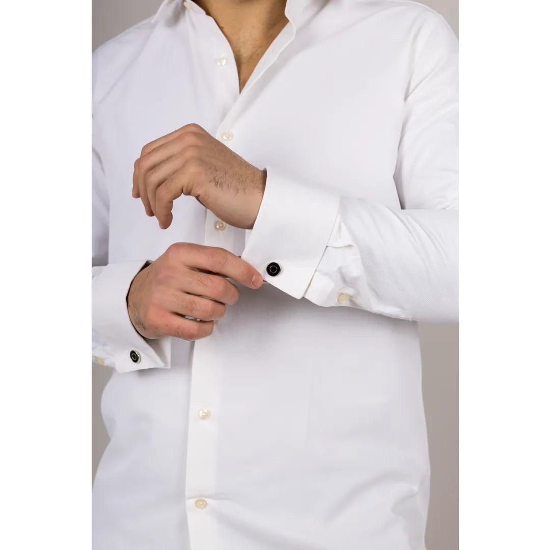 Men's Cream Double Cuff Oxford Shirt
