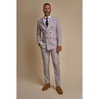 Tokyo - Men's Grey 2 Piece Double Breasted Suit
