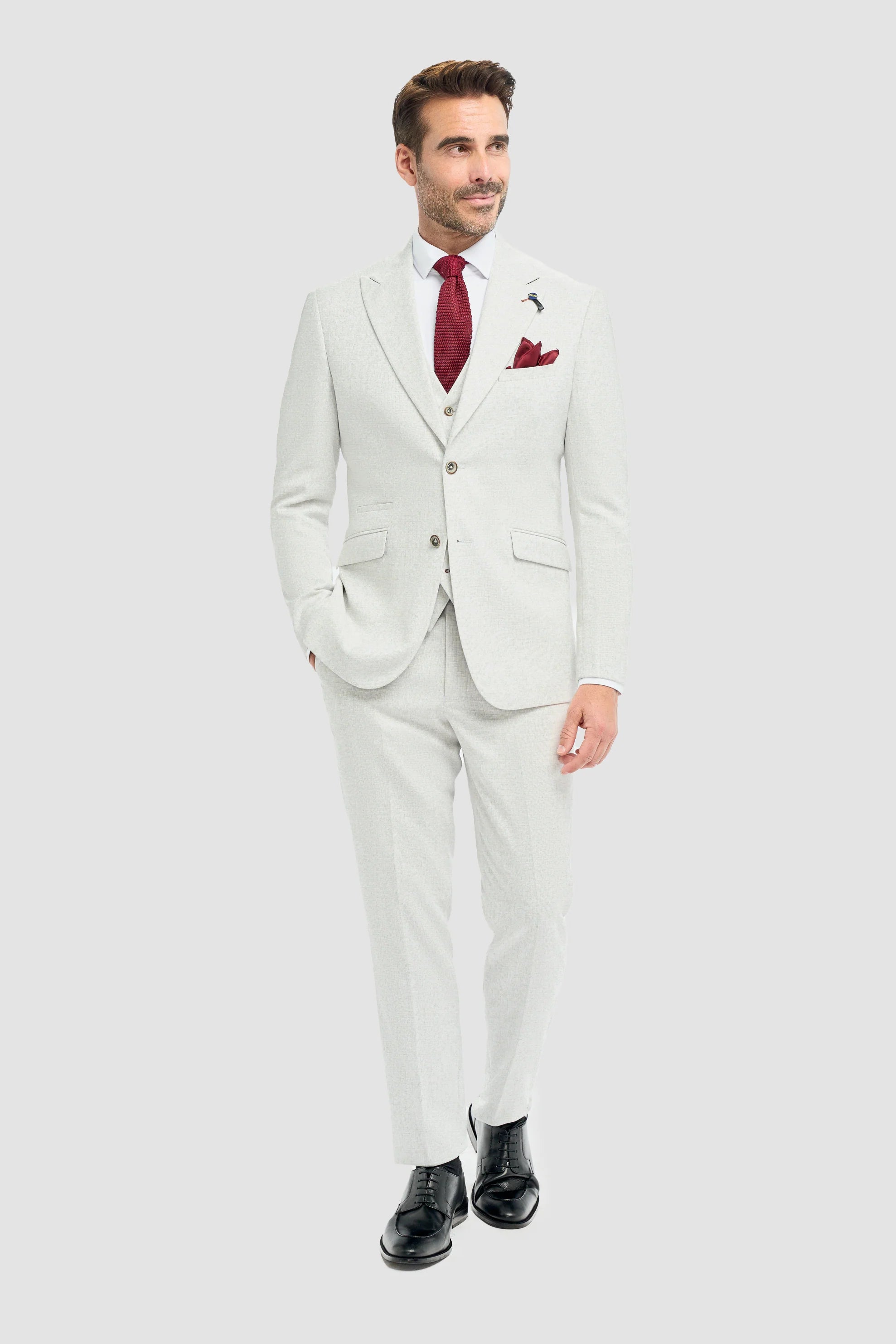 Tropez - Men's 3 Piece Grey Tailored Fit Suit
