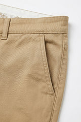 Męskie spodnie chino w kolorze khaki z mieszanki lnu, z cienkiej bawełny Tencel, letniej tkaniny