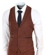 Rust Herringbone Tweed 3 Piece Suit
