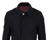 Mens Long Black Wool Overcoat