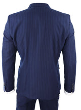 Navy-Blue Pinstripe Double Breasted Mafia Suit
