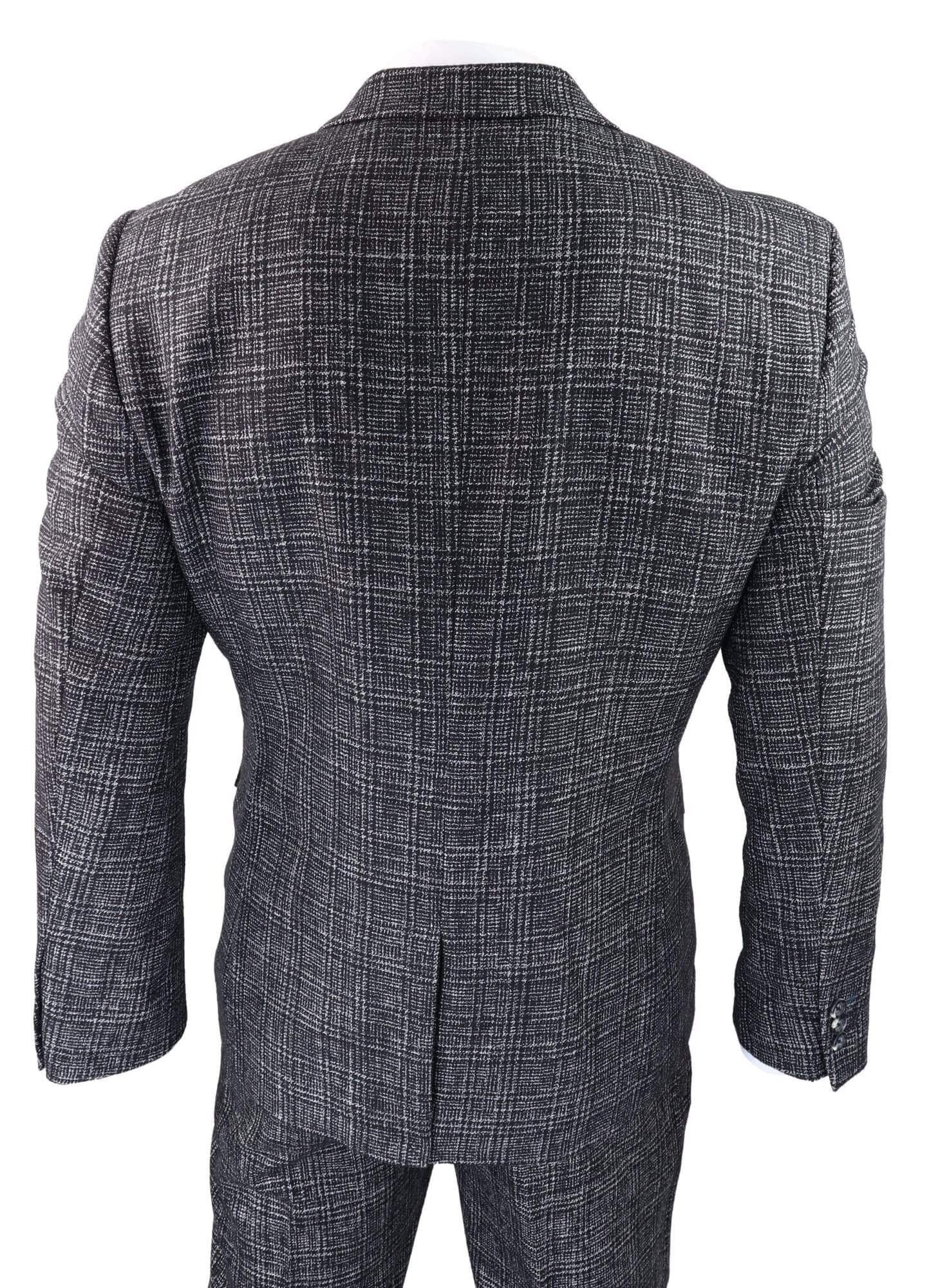 Men's Charcoal-Grey Check 3 Piece Suit