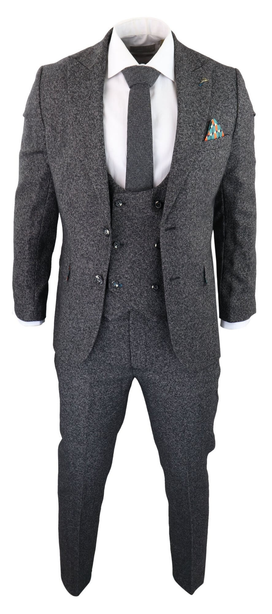 Men's Charcoal-Grey 3 Piece Suit