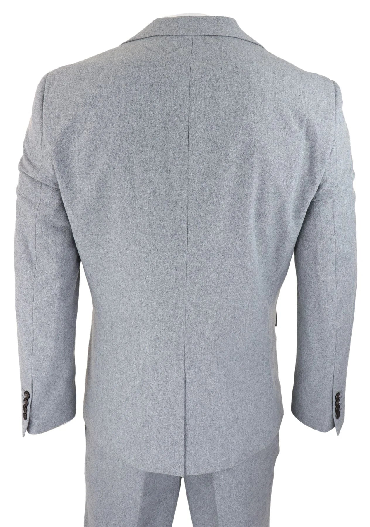 Mens Wool 3 Piece Grey Suit Double Breasted Waistcoat Wedding Party Vintage 1920s