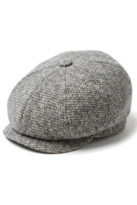 Czapka Baker Boy 8 Panel Shelby Hat z wełny tweedowej w klasycznym jasnoszarym kolorze Razor