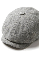 Czapka Baker Boy 8 Panel Shelby Hat z wełny tweedowej w klasycznym jasnoszarym kolorze Razor