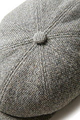 Czapka Baker Boy 8 Panel Shelby Hat z wełny tweedowej w klasycznym jasnoszarym kolorze Razor