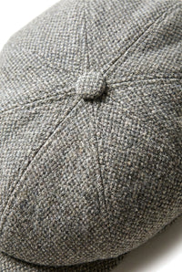 Czapka Baker Boy 8 Panel Shelby Hat z wełny tweedowej w klasycznym jasnoszarym kolorze Razor