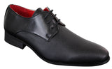 Men's Black Laced Faux Leather Shoes