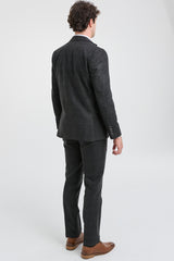 Czarny garnitur męski Glen Check 3-częściowy