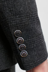 Czarny garnitur męski Glen Check 3-częściowy