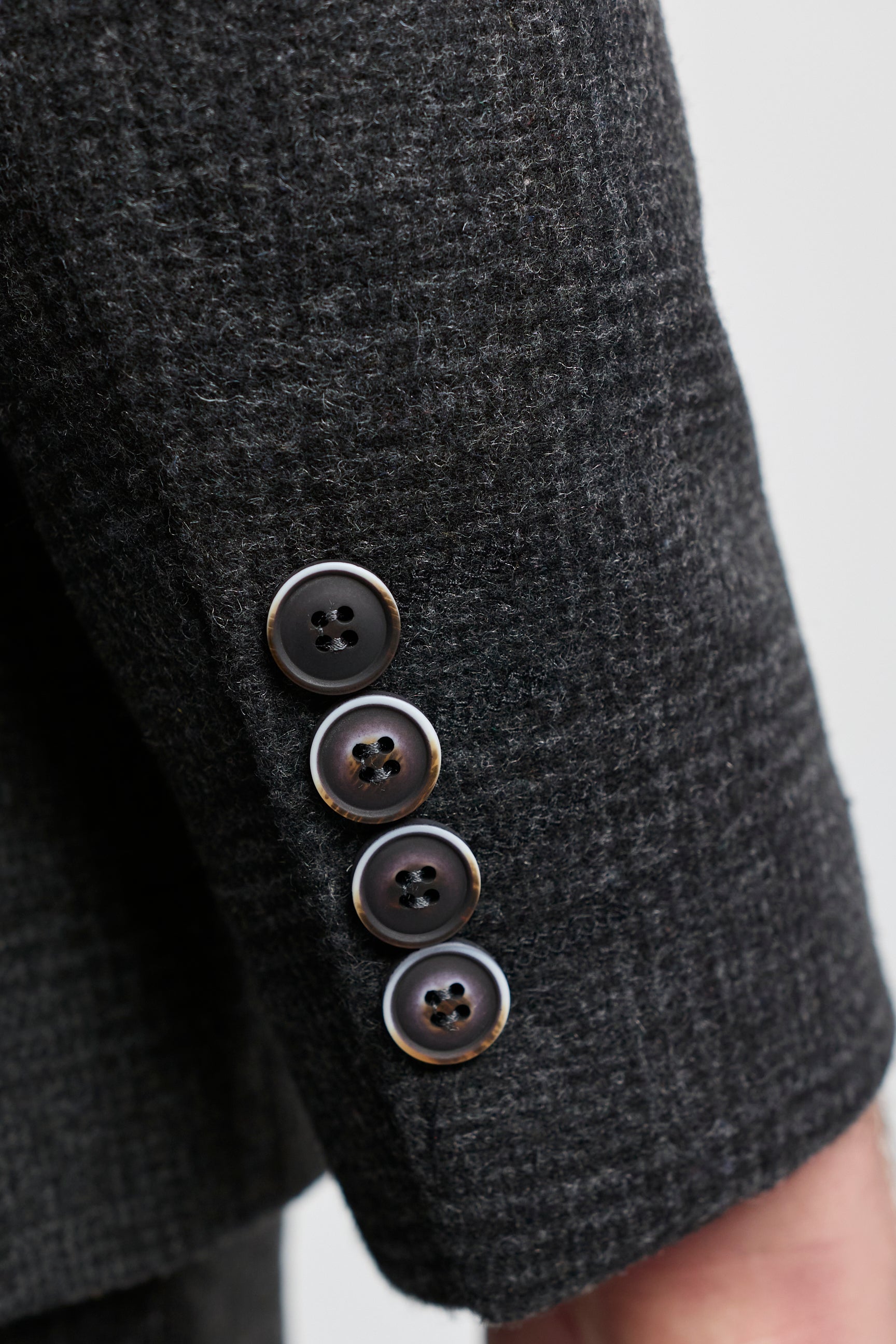 Czarny garnitur męski Glen Check 3-częściowy