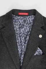 Czarny garnitur męski Glen Check 3-częściowy