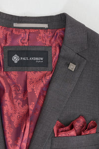 Męski ciemnoszary grafitowy garnitur 3-częściowy, klasyczny ścieg, ślub, lato, bal, klasyczny