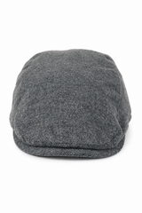 Męska czapka z daszkiem Baker Boy 8 Panel Grandad Tweed Herringbone Grey Vintage