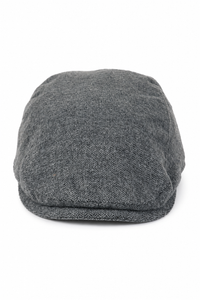 Męska czapka z daszkiem Baker Boy 8 Panel Grandad Tweed Herringbone Grey Vintage