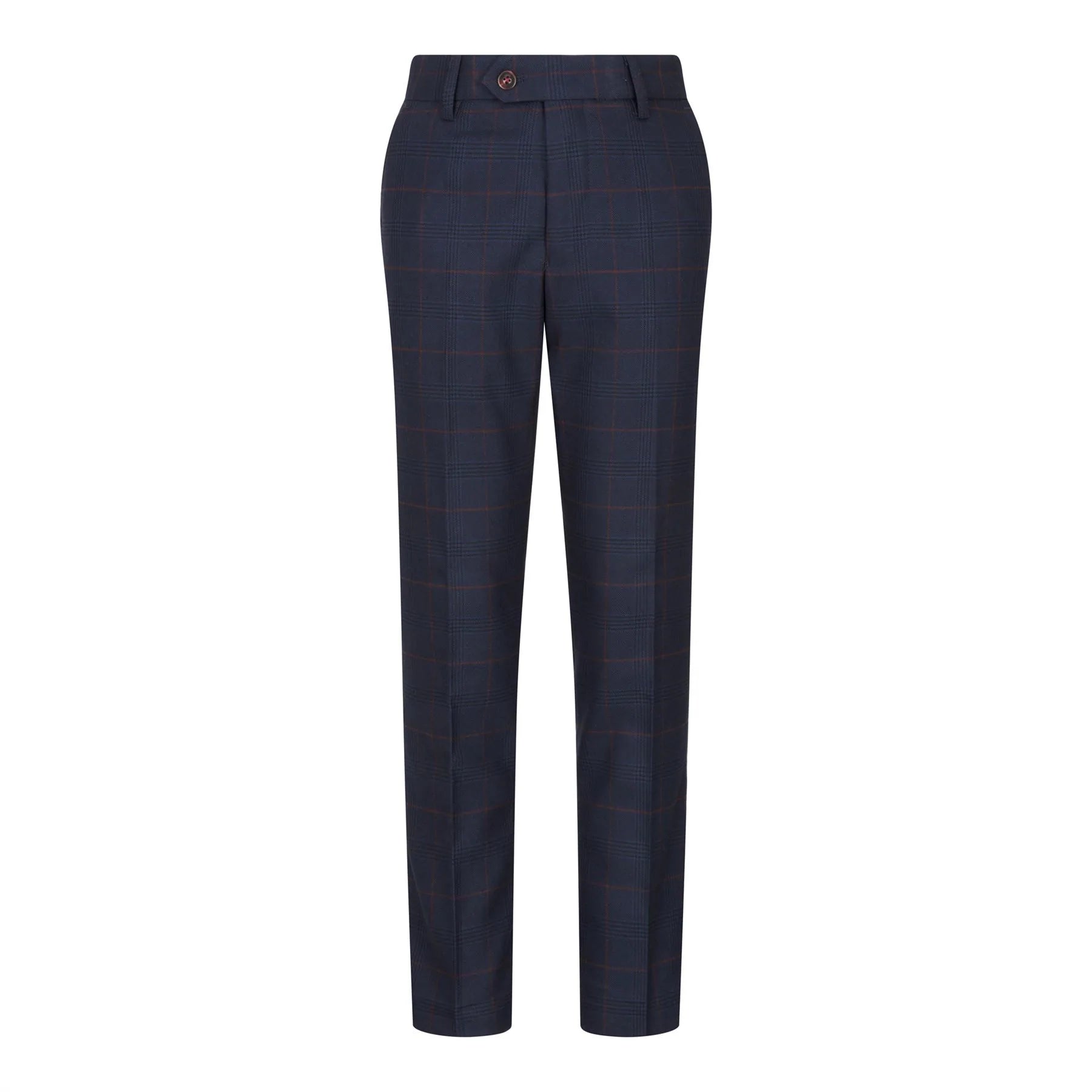 Boys Navy Check 3 Piece Suit Red Edinson Marc Darcy Classic Vintage Wedding