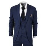 IM1 Men's Classic Charcoal Navy Tailored Fit 3-Piece Suit