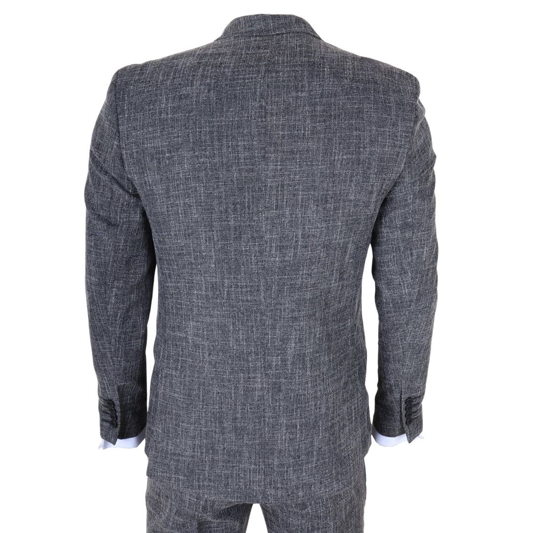 IM33 - Czarny, trzyczęściowy garnitur męski o dopasowanym kroju