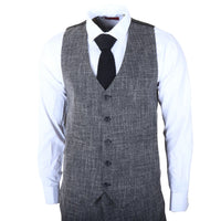 IM33 - Czarny, trzyczęściowy garnitur męski o dopasowanym kroju