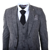 IM33 - Czarny, trzyczęściowy garnitur męski o dopasowanym kroju