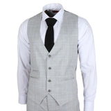 IM3 Men's Grey Checked Tailored Fit 3-Piece Suit