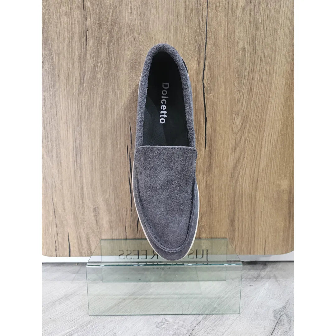 Men's Suede Grey Slip On Comfort Fit Loafers