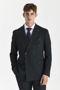 Regent - Zielony męski dwuczęściowy garnitur dwurzędowy