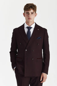 Regent - Dwuczęściowy garnitur męski w kolorze bordowym, dwurzędowy