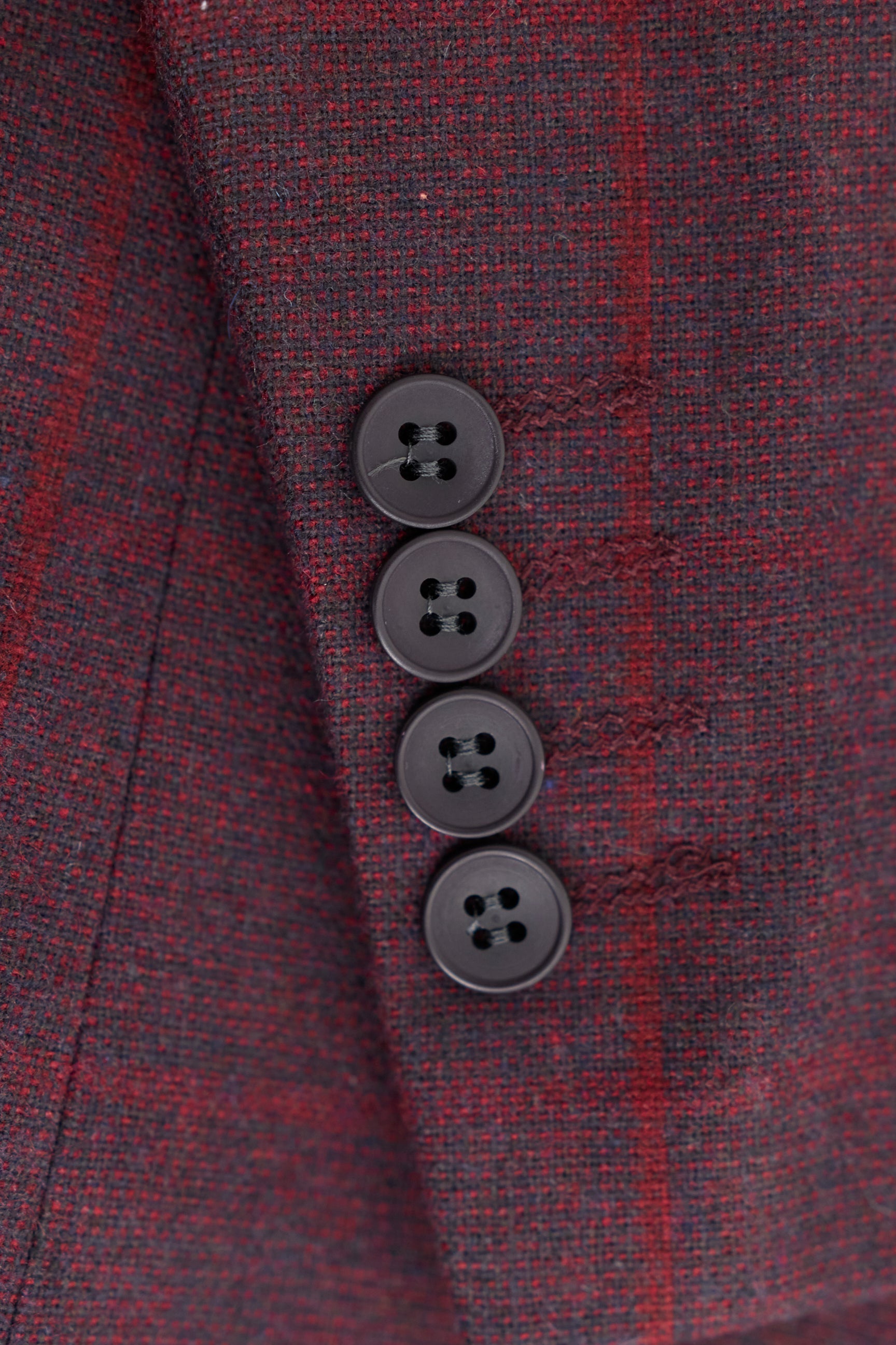 Męski garnitur 3-częściowy z wełny tweedowej w kolorze śliwkowo-winnym w kratkę, lata 20. XX wieku, Gatsby