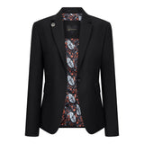 TPW-13 - Trzyczęściowy damski gładki czarny garnitur