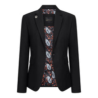 TPW-13 - Trzyczęściowy damski gładki czarny garnitur