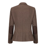 TPW50 – Brązowy damski garnitur w kratę Księcia Walii, 3-częściowy