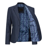 TPW52 - Granatowy damski garnitur w kratę Księcia Walii, 3-częściowy