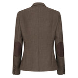 TPW-AK-06 – Brązowy, trzyczęściowy damski garnitur tweedowy w jodełkę