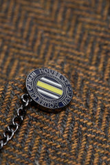 Thomas - Brązowy męski garnitur 3-częściowy z mieszanki wełny i tweedu