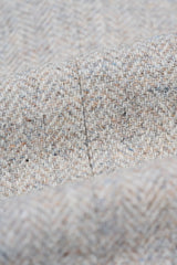 Thomas - Męski szary garnitur 3-częściowy z mieszanki wełny i tweedu