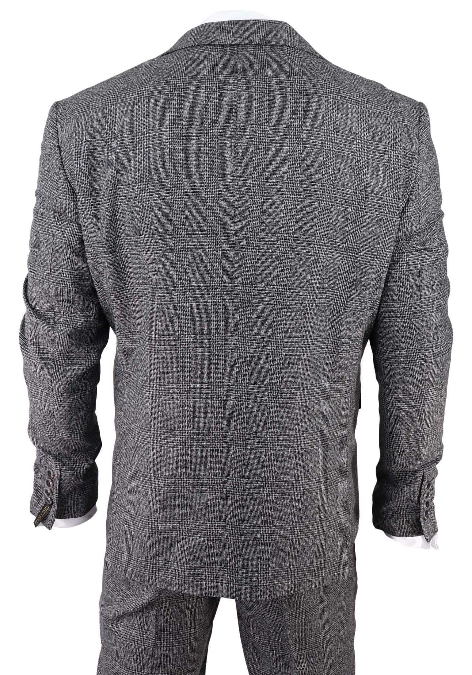 Men's Grey Glen Check 3 Piece Suit