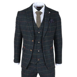 Archer - Men's Navy Checked Herringbone Tweed Blazer