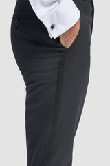 Aspen – męski czarny smoking, dwuczęściowy garnitur ślubny