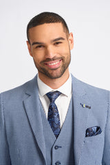 Baresi Męski 3-częściowy garnitur w kratkę w kontrastowym kolorze szarym i granatowym