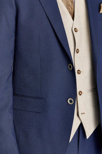 Garnitur Belmont Navy z kontrastową kamizelką Belmont Beige