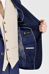 Garnitur Belmont Navy z kontrastową kamizelką Belmont Beige