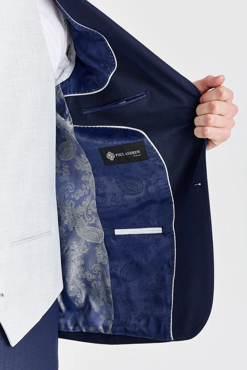Garnitur Belmont Navy z kontrastującą kamizelką Belmont Silver